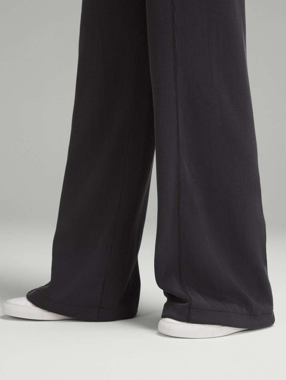 Lululemon Ribbed Softstreme High Rise Pants Grey Wide Leg Womens Size Large - Picture 3 of 16